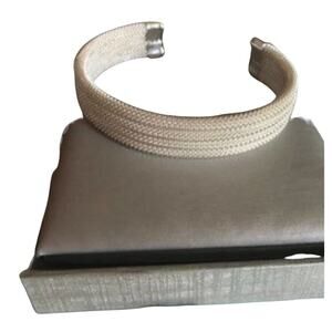 Rhodium Plated Mesh Cuff Bracelet Silver Tone Jewelry Women